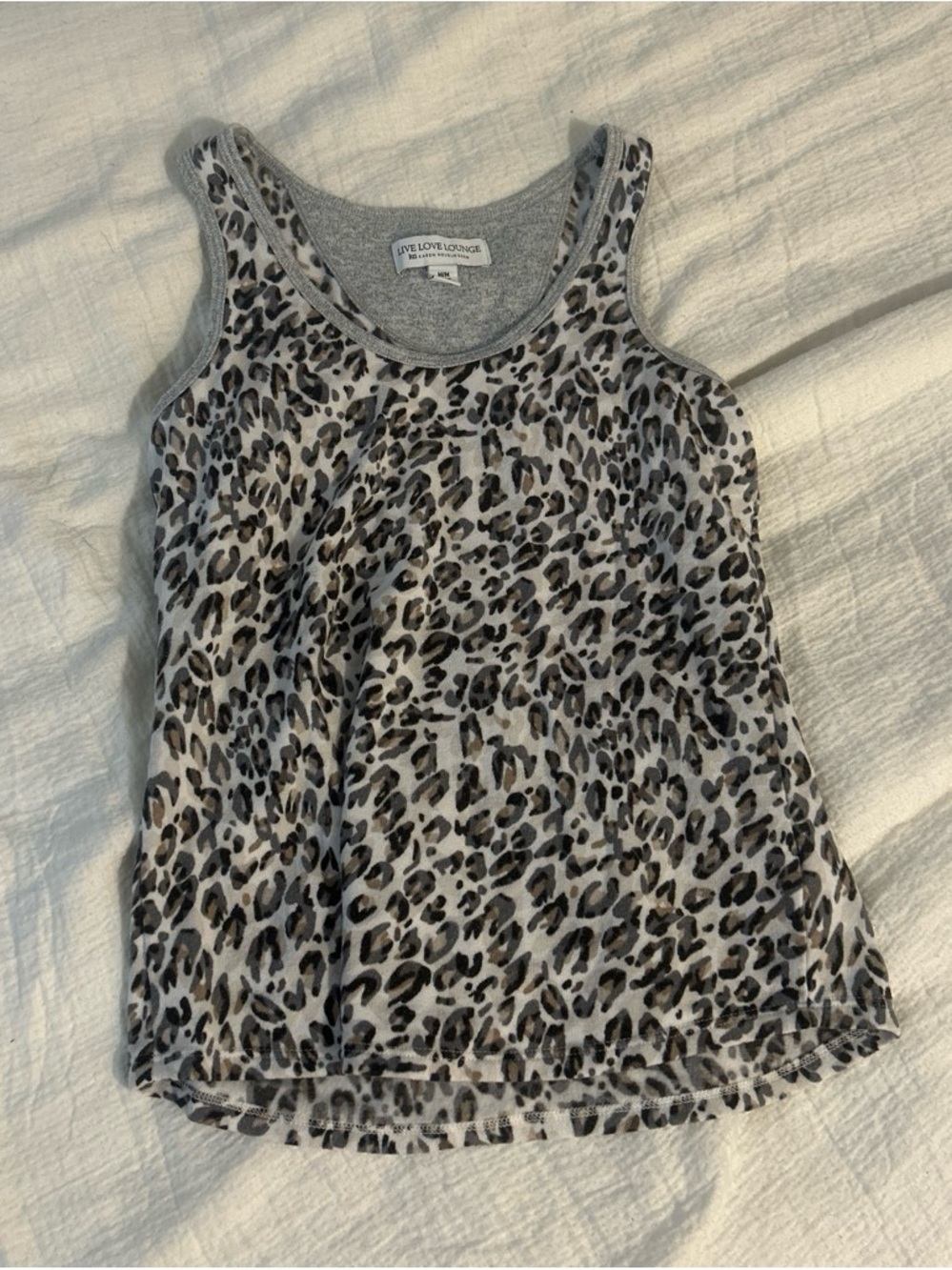 Karen Neuburger Gray and Black Leopard-Print Pajama Top